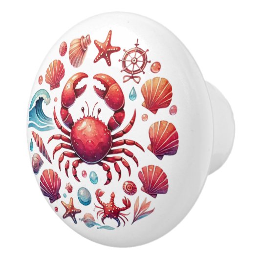 Schattigee strandhuiskrab keramische knop (Rechts)