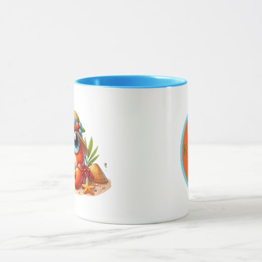 Schattigee strandhuiskrab Voeg monogram toe Mok (Midden)