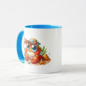 Schattigee strandhuiskrab Voeg monogram toe Mok (Voorkant links)