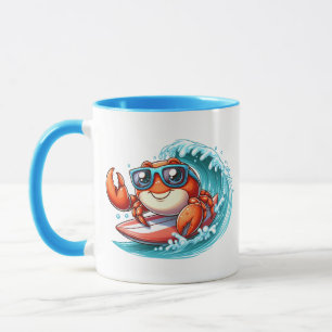 Schattigee strandhuiskrab Voeg monogram toe Mok