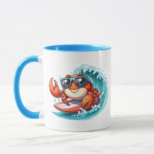 Schattigee strandhuiskrab Voeg monogram toe Mok (Links)