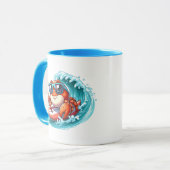 Schattigee strandhuiskrab Voeg monogram toe Mok (Voorkant links)