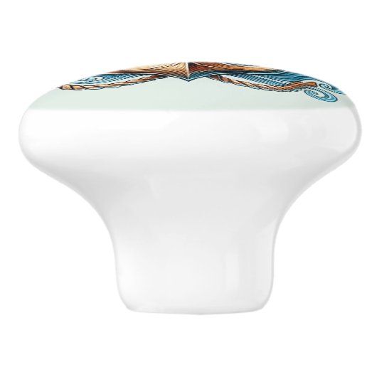 Schattigee strandhuisschepen voor anker keramische knop (Zijkant)