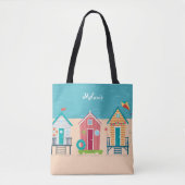 Schattigee strandhutten zomervakantie gepersonalis tote bag (Voorkant)