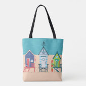 Schattigee strandhutten zomervakantie gepersonalis tote bag (Achterkant)