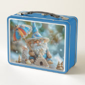 Schattigee strandkabouter met een paraplu (Achterkant)