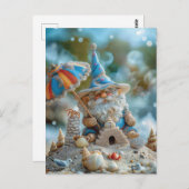 Schattigee strandkabouter met een paraplu briefkaart (Voorkant / Achterkant)