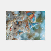 Schattigee strandkabouter met een paraplu fleece deken (Voorkant (Horizontaal))