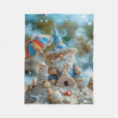 Schattigee strandkabouter met een paraplu fleece deken (Voorkant)