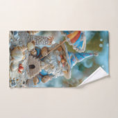Schattigee strandkabouter met een paraplu handdoek (Handdoek)