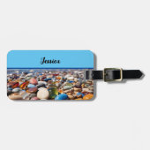 Schattigee strandkiezels bagagelabel (Voorkant horizontaal)