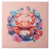 Schattigee strandkrab liefhebbers tegeltje (Voorkant)