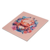 Schattigee strandkrab liefhebbers tegeltje (Zijkant)