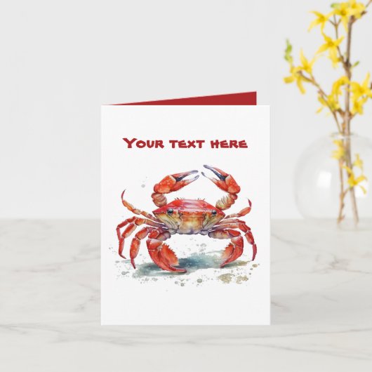 Schattigee strandkrab tekst toevoegen kaart (Gele Bloem)