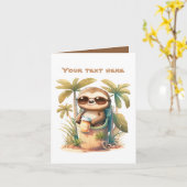 Schattigee strandluiaard tekst toevoegen kaart (Gele Bloem)