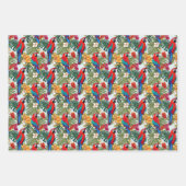 Schattigee strandpapegaaien tropisch motief inpakpapier vel (Voorkant 2)