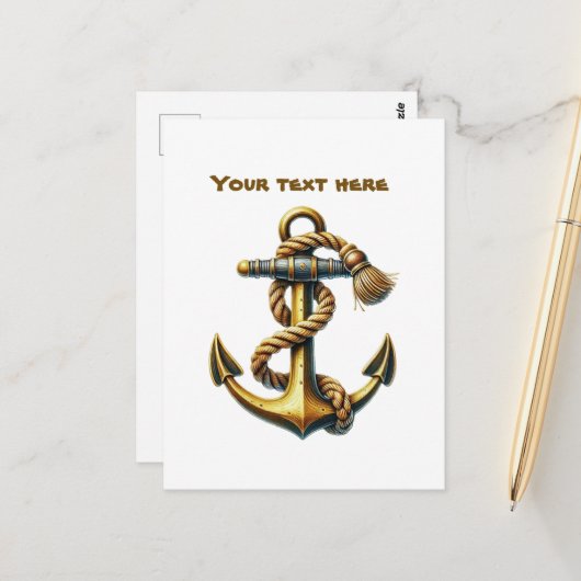 Schattigee strandschepen Anker Tekst toevoegen Briefkaart (Voorkant / Achterkant in situ)