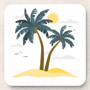 Schattigee strandvakantie Tropical Palm Bier Onderzetter