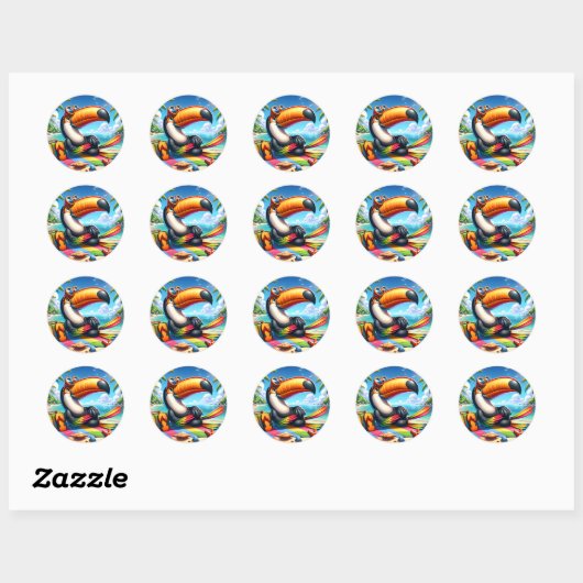 Schattigee strandvogelliefhebbers ronde sticker (Vel)