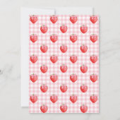 Schattigee Strawberry 1e Verjaardag Fotouitnodigin Kaart (Achterkant)