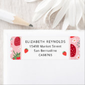 Schattigee Strawberry & Blossom Retour Adreslabels Etiket (Insitu)