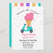 Schattigee Strawberry Cone Summer Ice Cream Party Kaart (Voorkant / Achterkant)