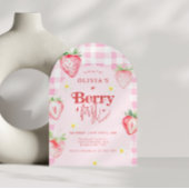 Schattigee Strawberry Daisy Berry 1e Boog Verjaard Kaart