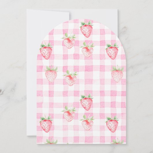 Schattigee Strawberry Daisy Berry 1e Boog Verjaard Kaart (Achterkant)