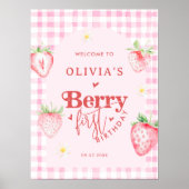 Schattigee Strawberry Daisy Berry Eerste Foto Verj Poster (Voorkant)