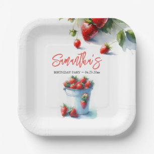 Schattigee Strawberry gepersonaliseerde papieren B Bordje
