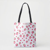 Schattigee Strawberry Hearts Berry Sweet Waterverf Tote Bag (Voorkant)
