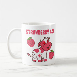 Schattigee Strawberry Koe Print Koffiemok