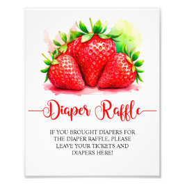 Schattigee Strawberry Luier Raffle Sign Foto Afdruk