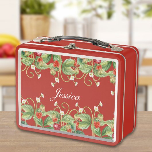 Schattigee Strawberry Metal Lunchbox