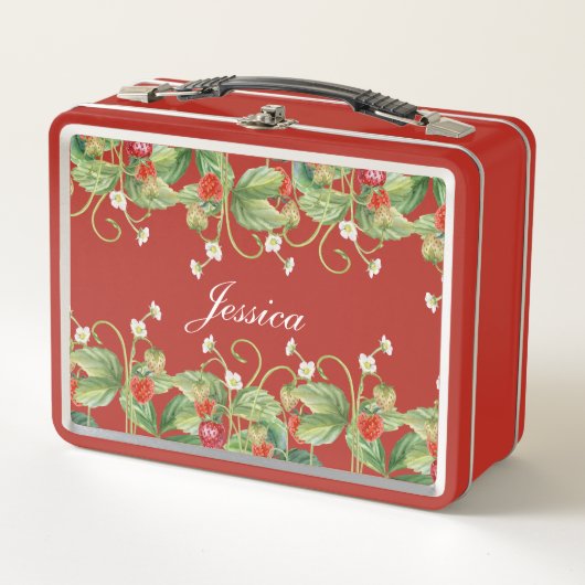 Schattigee Strawberry Metal Lunchbox (Voorkant)