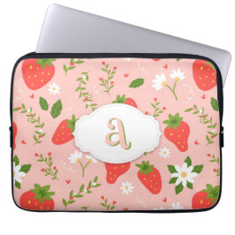 Schattigee Strawberry Pattern Electronics Bag Laptop Sleeve