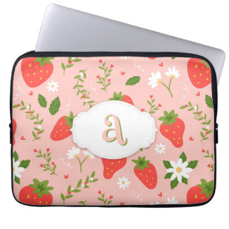Schattigee Strawberry Pattern Electronics Bag Laptop Sleeve