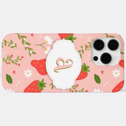 Schattigee Strawberry Pattern iPhone / iPad case (Achterkant (horizontaal))