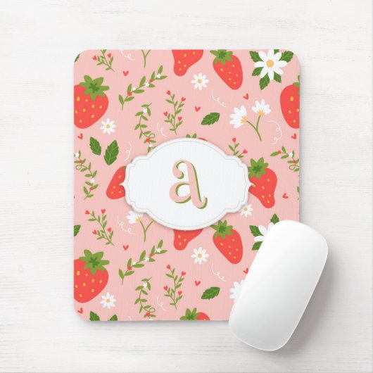 Schattigee Strawberry Pattern Mousepad Muismat (Met muis)