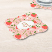 Schattigee Strawberry Pattern Paper Onderzetter (Gekanteld)