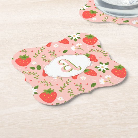 Schattigee Strawberry Pattern Paper Onderzetter (Gekanteld)