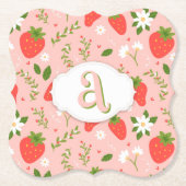 Schattigee Strawberry Pattern Paper Onderzetter (Voorkant)
