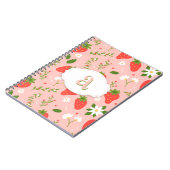 Schattigee Strawberry Pattern Spiraal Foto Notitie Notitieboek (Linkerzijde)