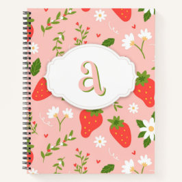 Schattigee Strawberry Pattern Spiral Notitieboek