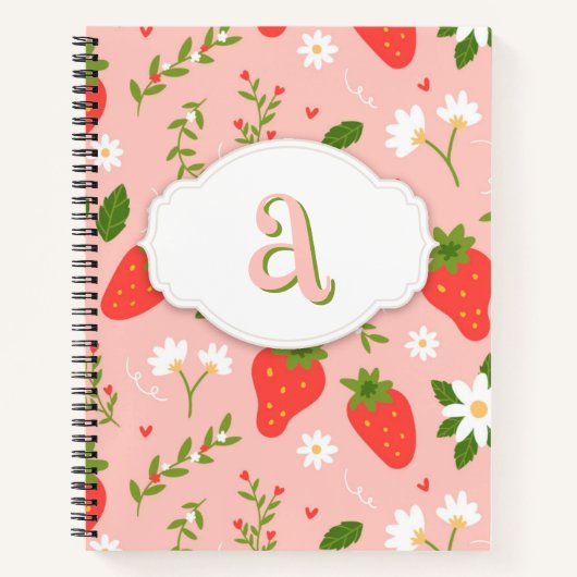 Schattigee Strawberry Pattern Spiral Notitieboek (Voorkant)