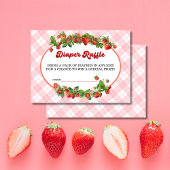 Schattigee Strawberry Roze Luier Raffle Baby showe Informatiekaartje
