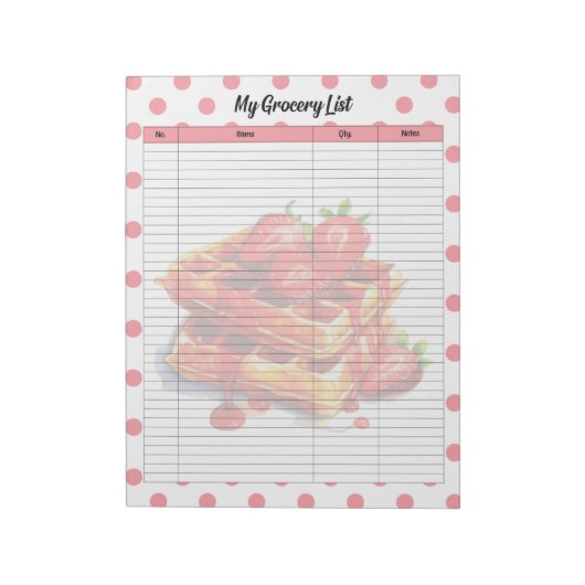 Schattigee Strawberry Treats boodschappenlijst Notitieblok (Linkerzijde)