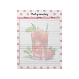 Schattigee Strawberry Treats Pantry Inventarislijs Notitieblok