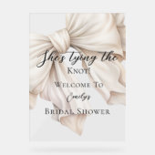 Schattigee strik Ze bindt het knoop Vrijgezellenfe Acryl Bord (Voorkant)