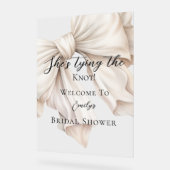 Schattigee strik Ze bindt het knoop Vrijgezellenfe Acryl Bord (Hoek)